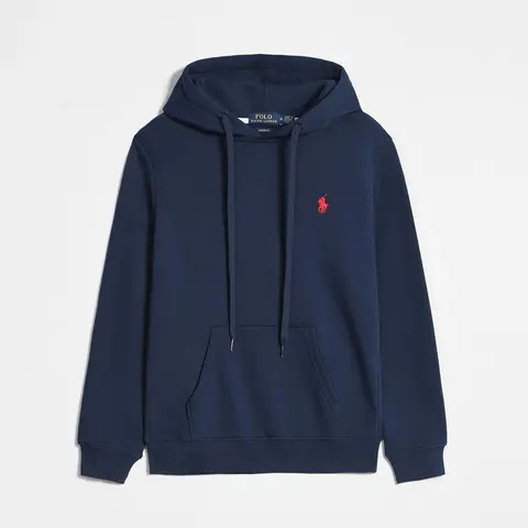 Polo Ralph Lauren Navy Blue Hoodie with Red Pony Logo