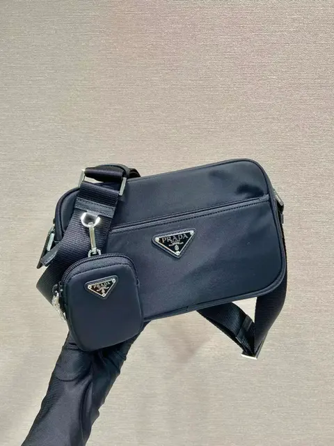 Prada Nylon Crossbody Bag with Triangular Logo