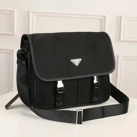 Prada Black Nylon Messenger Bag