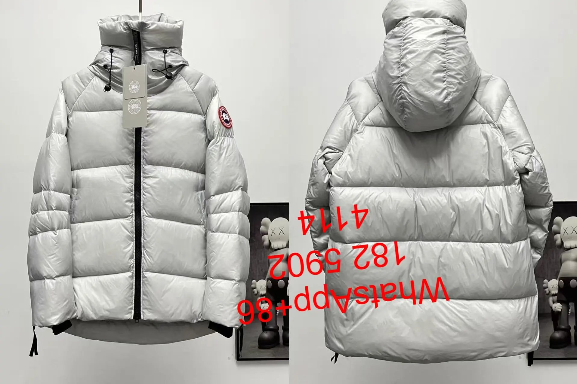 皮革白色 （中长款）红标