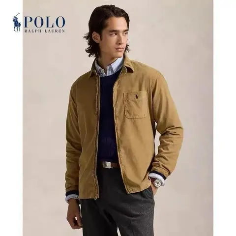 Polo Ralph Lauren Men's Tan Cotton Shirt Jacket