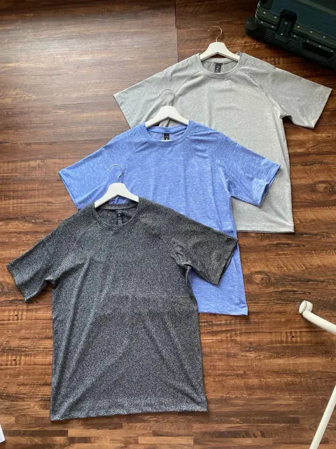 3-Pack Performance T-Shirts - Gray, Blue, Black