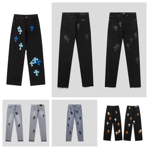 Cross Embroidered Denim Jeans Collection
