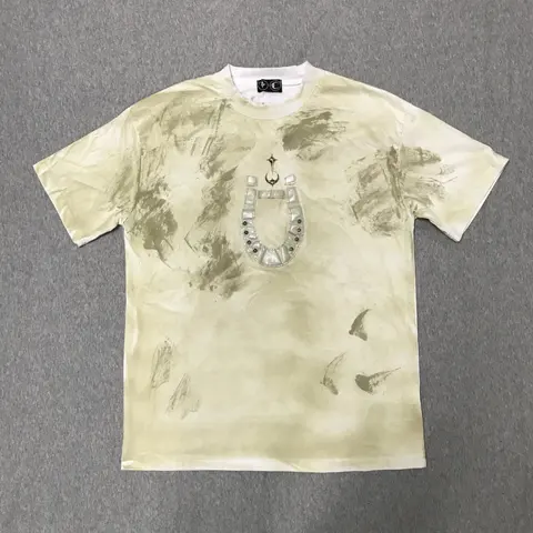 OCTOPUS TIE-DYE T-SHIRT WITH HORSESHOE EMBELLISHMENT