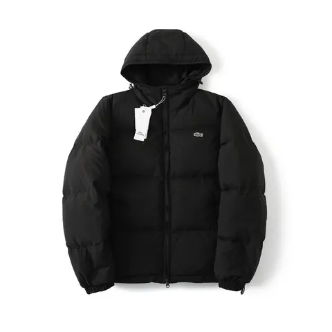 Lacoste Black Hooded Puffer Jacket