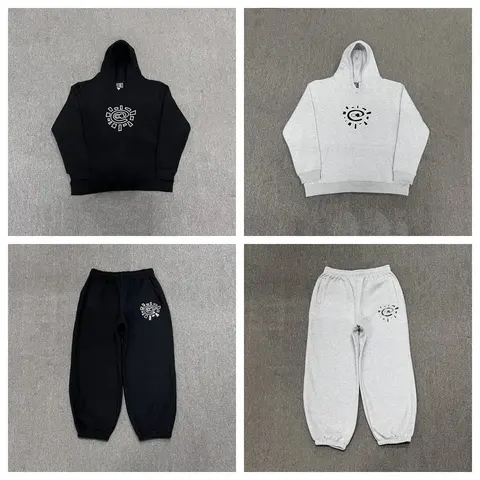 Hoodie and Sweatpants Set with Eye Logo Design