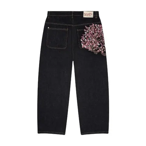 Schye Embroidered Floral Denim Jeans
