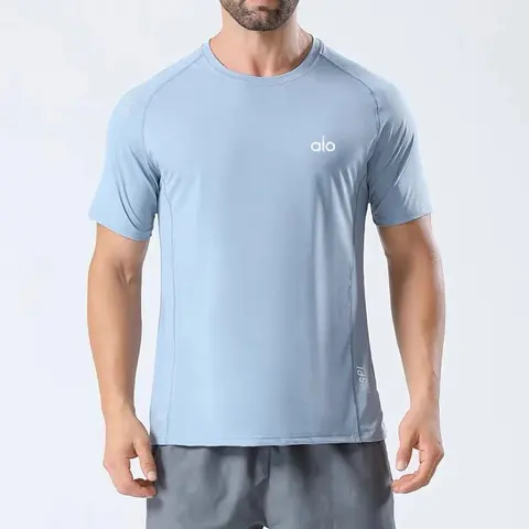 AIO Men's Light Blue Performance T-Shirt