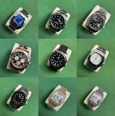 Luxury Watch Collection Featuring Rolex and Cartier Models