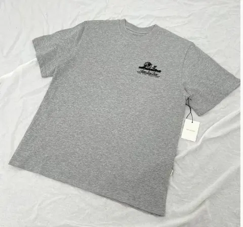 Grey T-Shirt with Embroidered Logo