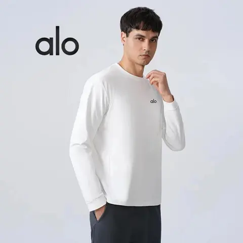 alo White Long Sleeve Crewneck