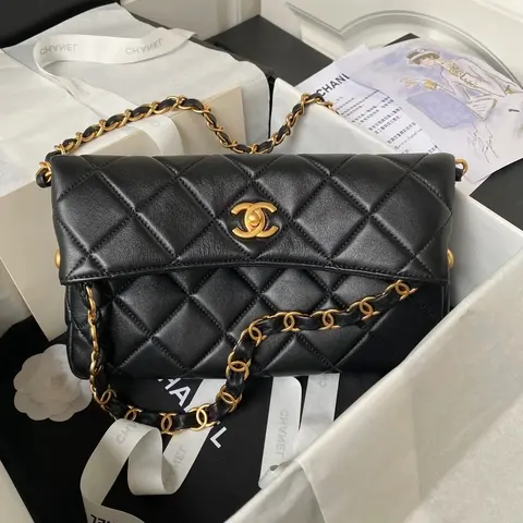 Chanel Black Quilted Leather Flap Bag with Gold Hardware
