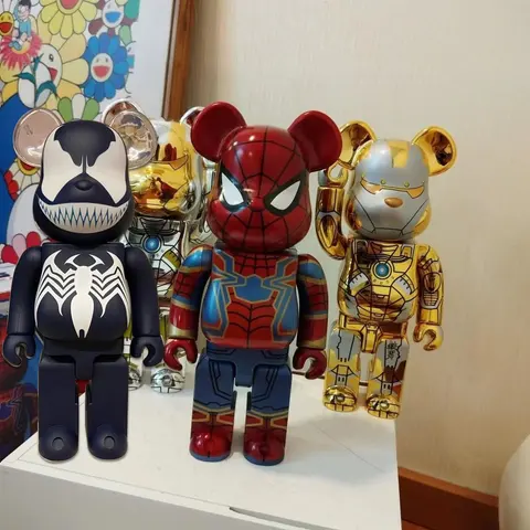 Marvel x Bearbrick Collection Featuring Venom, Spider-Man, and Iron Man