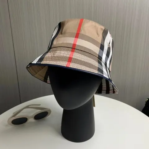 Burberry Check Pattern Bucket Hat