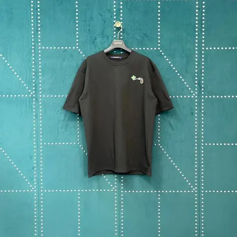 Black T-Shirt with Embroidered Logo