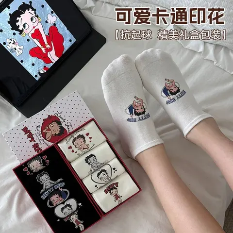 Betty Boop Cartoon Print Socks Set
