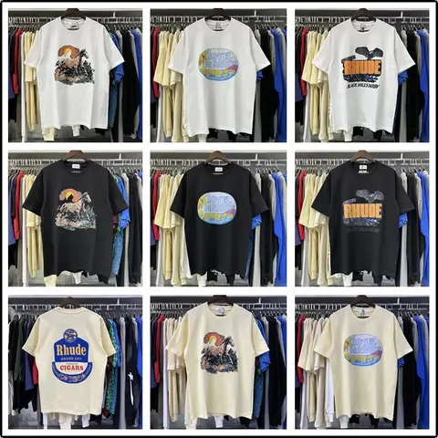 Rhude T-Shirts Collection - Hotel Rhude, Back Hills Snow, and Cigars Designs