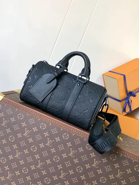 Louis Vuitton Black Monogram Empreinte Cylinder Bag