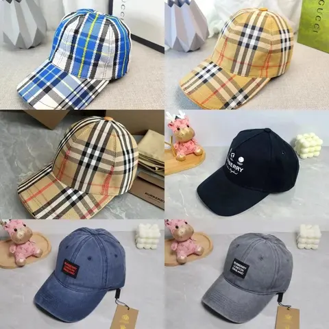 Burberry Check and Solid Color Baseball Caps Collection