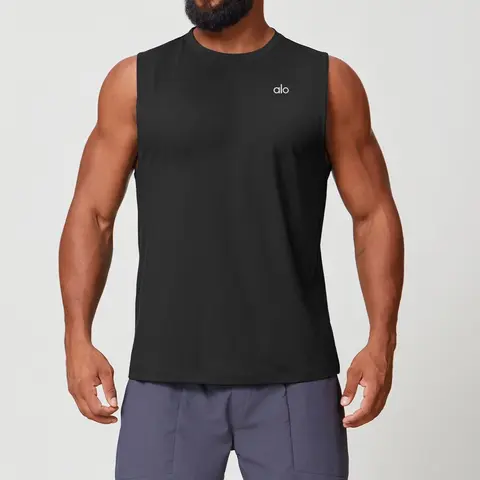 alo Black Sleeveless Muscle Tank
