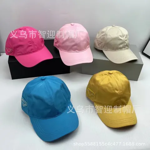 Triangle-Shape Nylon Baseball Cap with Side Logo, Unisex Sun Hat