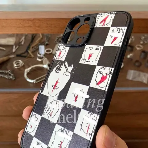 Checkerboard Face Art iPhone Case