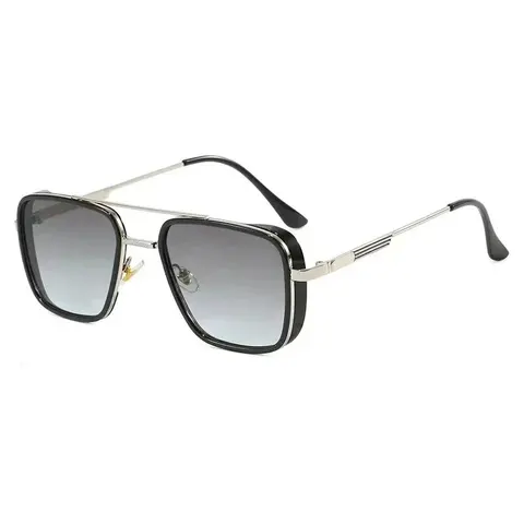 Square Frame Aviator Sunglasses with Gradient Lenses