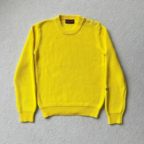 Gucci Yellow Ribbed Knit Sweater