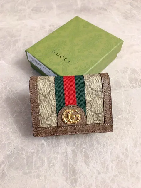 Gucci Ophidia Small Wallet with Web Stripe and GG Logo
