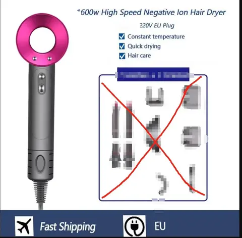 600W High Speed Negative Ion Hair Dryer with EU Plug
