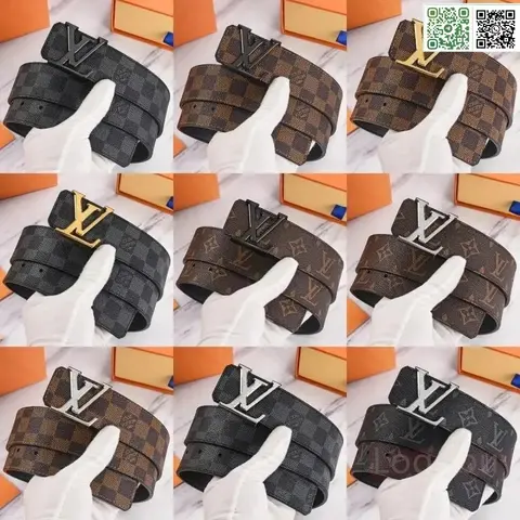 Louis Vuitton LV Monogram Checkered Leather Belt Collection