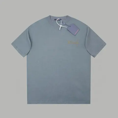 Louis Vuitton Gray T-Shirt with Gold Logo