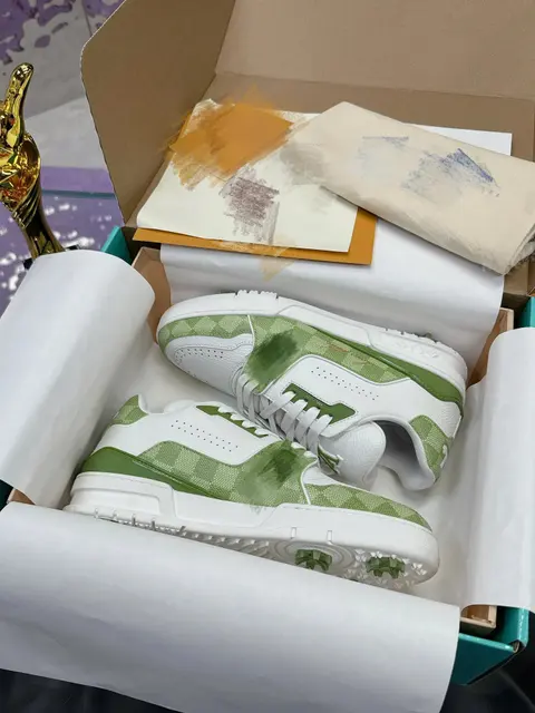 Dior x Jordan Sneakers Green and White
