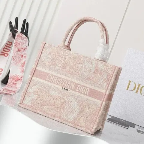 Christian Dior Pink Monogram Tote Bag