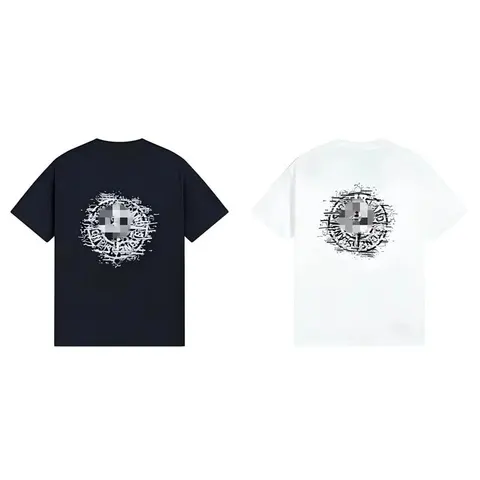 Two-Tone T-Shirt Collection with Circular Graphic Design