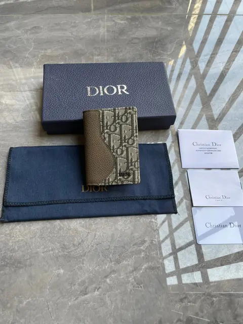 Christian Dior Oblique Print Wallet with Box and Dust Bag
