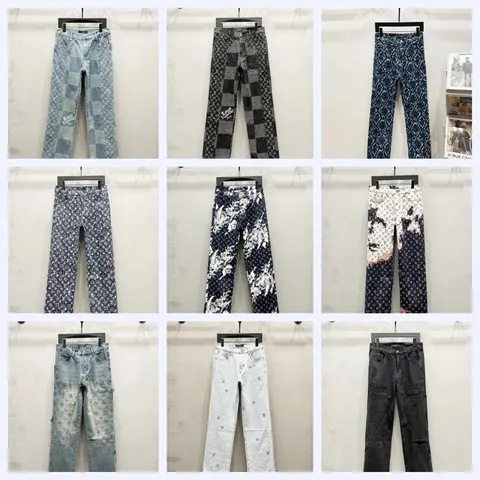 Louis Vuitton Monogram Pattern Denim Jeans Collection