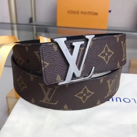 Louis Vuitton Monogram Leather Belt with LV Buckle