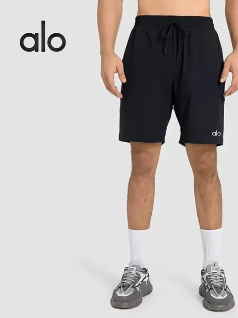 alo Yoga Men's Black Drawstring Shorts