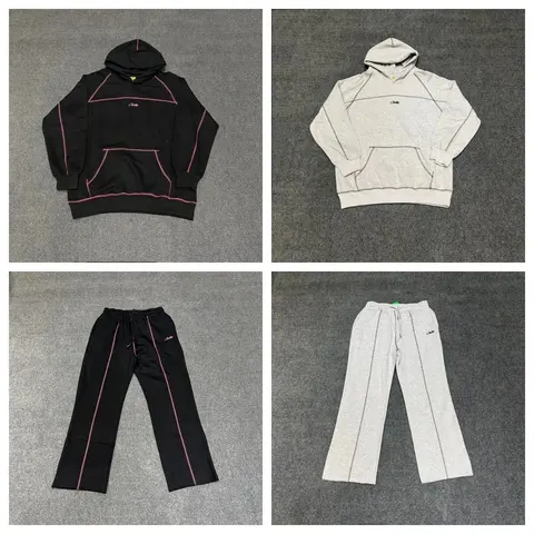 Chette Hoodie and Pant Set - Black and Gray