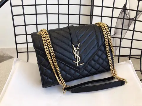 Saint Laurent Black Quilted Chain Shoulder Bag