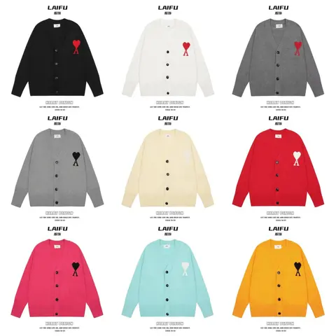LAIFU Heart Design V-Neck Cardigan Sweaters