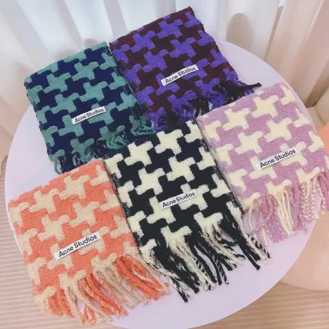 Acne Studios Houndstooth Pattern Scarves Collection