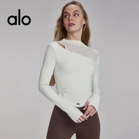 alo Long Sleeve Mesh Detail Top