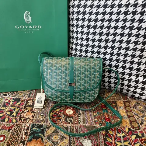 Goyard Green Monogram Canvas Crossbody Bag