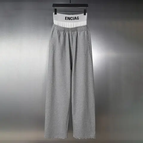 ENCIAG Gray High-Waist Sweatpants