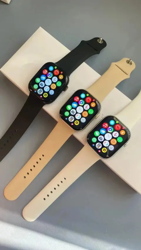 Apple Watch Series Collection with Black and Beige Bands