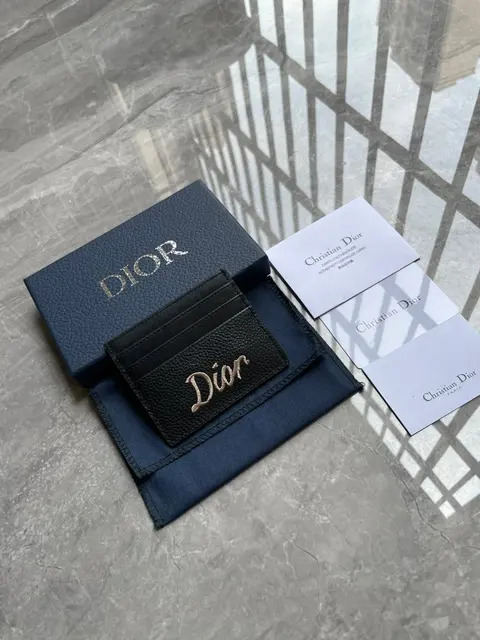 Christian Dior Black Leather Card Holder