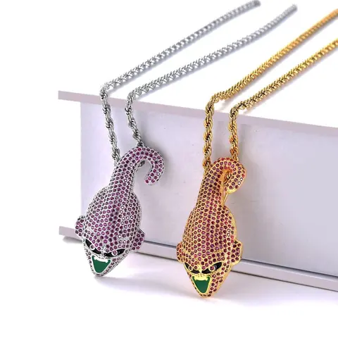 Alien Head Pendant Necklace with Rhinestone Details