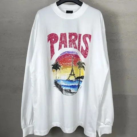 Paris Sunset Eiffel Tower Long Sleeve T-Shirt
